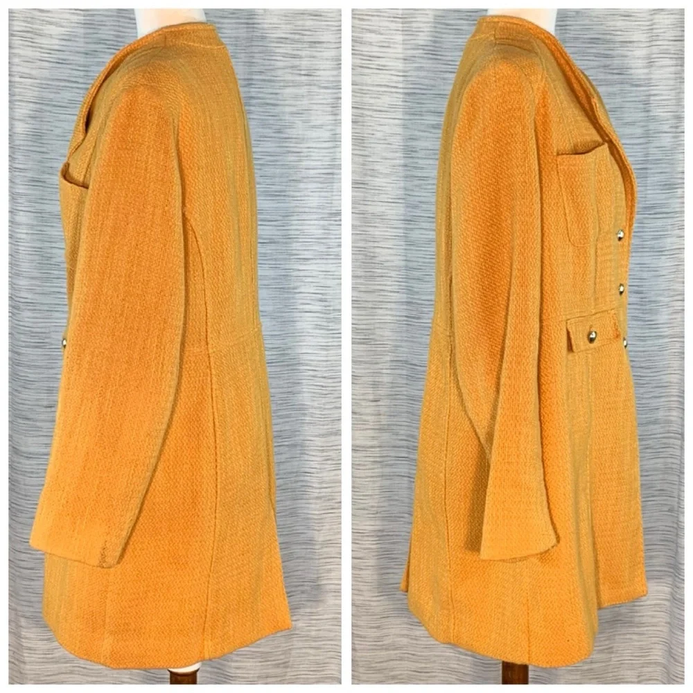 Chico's Mustard Twill Light Coat. - Picture 6 of 16